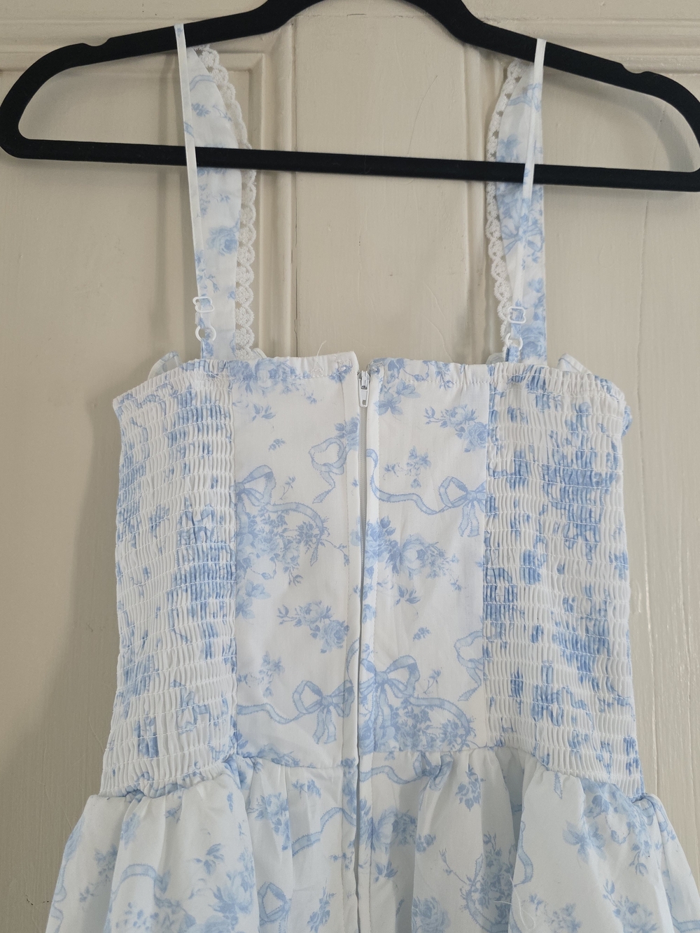 Trixxi White Sundress with Light Blue Floral Print Size Xs - Picture 4 of 5